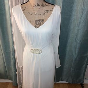 Connected Apparel White Silky Dress 22W